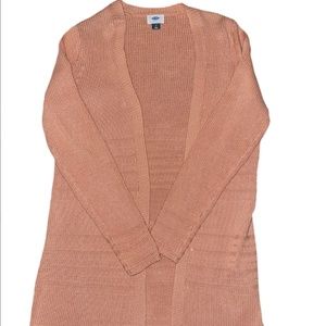 Long woven cardigan.